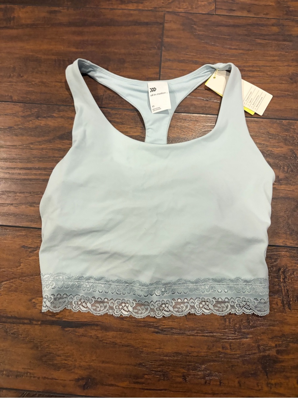 all in motion Pale Blue Racerback Sports Bralette